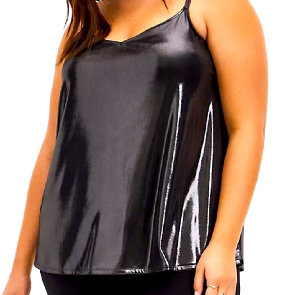 Torrid DARK GREY LIQUID SHINE SWING CAMI size 1